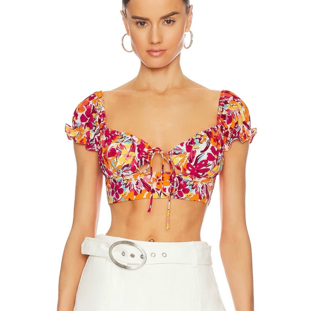 Floral off the shoulder Crop Top